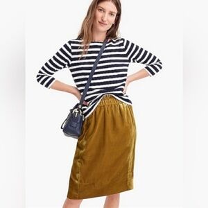 J.Crew Pull-On Velvet Skirt- NWT- Vintage Gold- Size SMALL